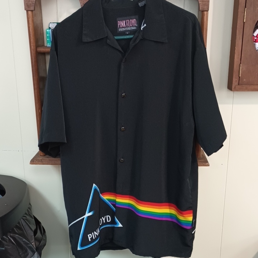 Pink Floyd Black Shirt with Colorful Prism Design